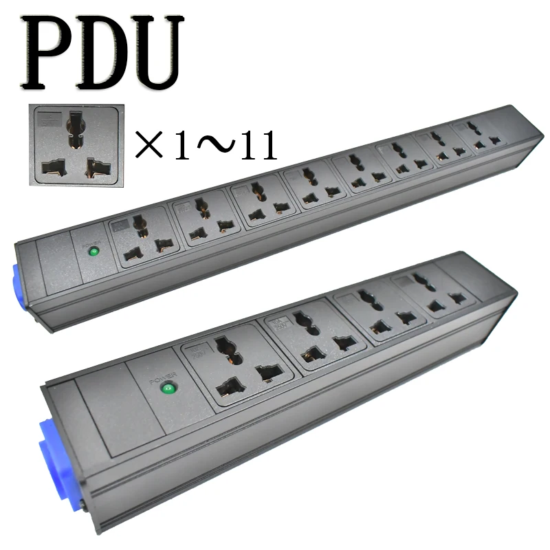 PDU Power Strips Schuko Powerlink box  input/output 3P Aviation SOCKET Plug  1-11 AC 10A universal SOCKET LED lights