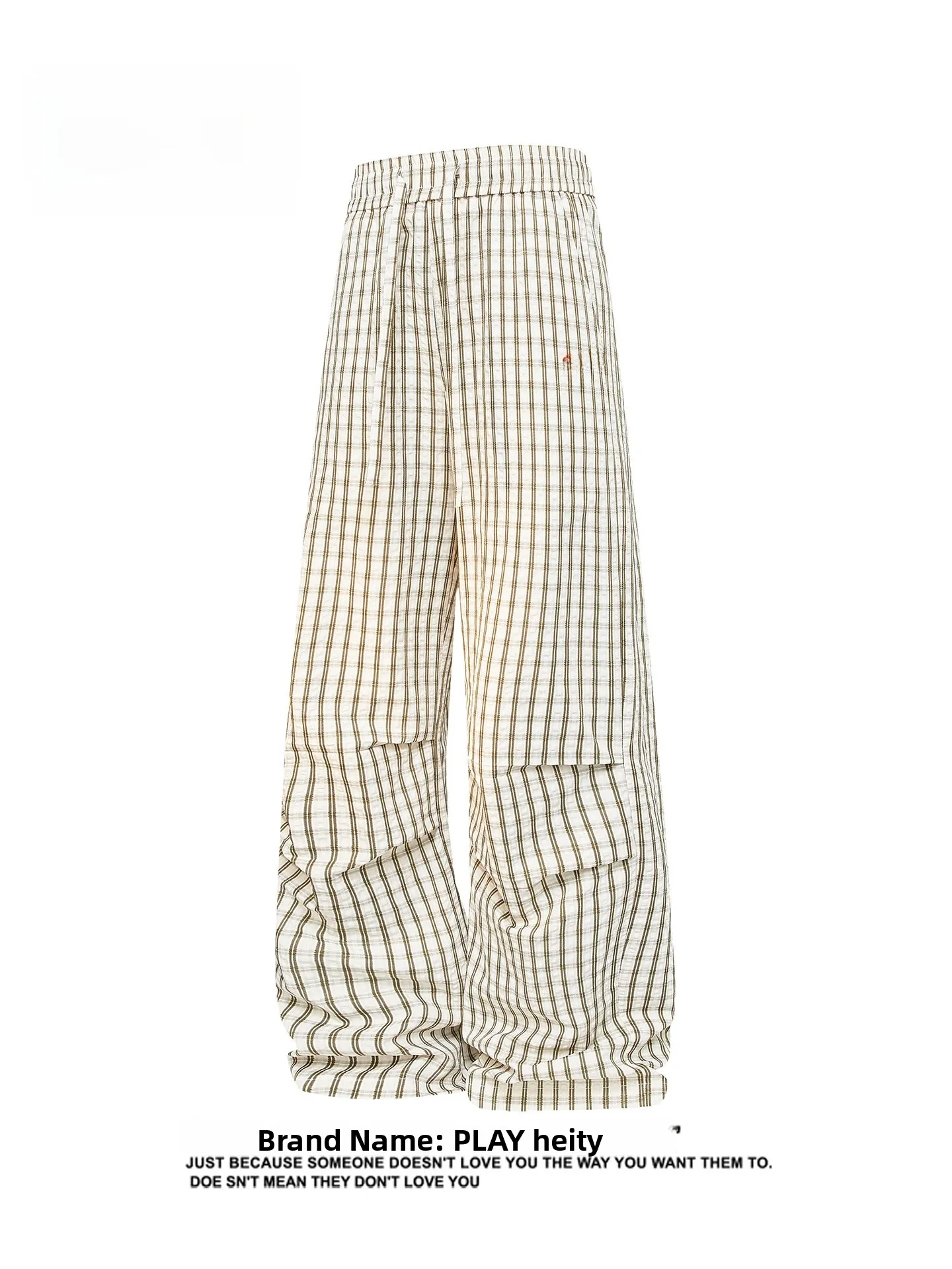 

Play Hei Casual Trousers Floor-Length Loose Fit Plaid Pleated Men's Women's Spring Summer Transition Faion Brand