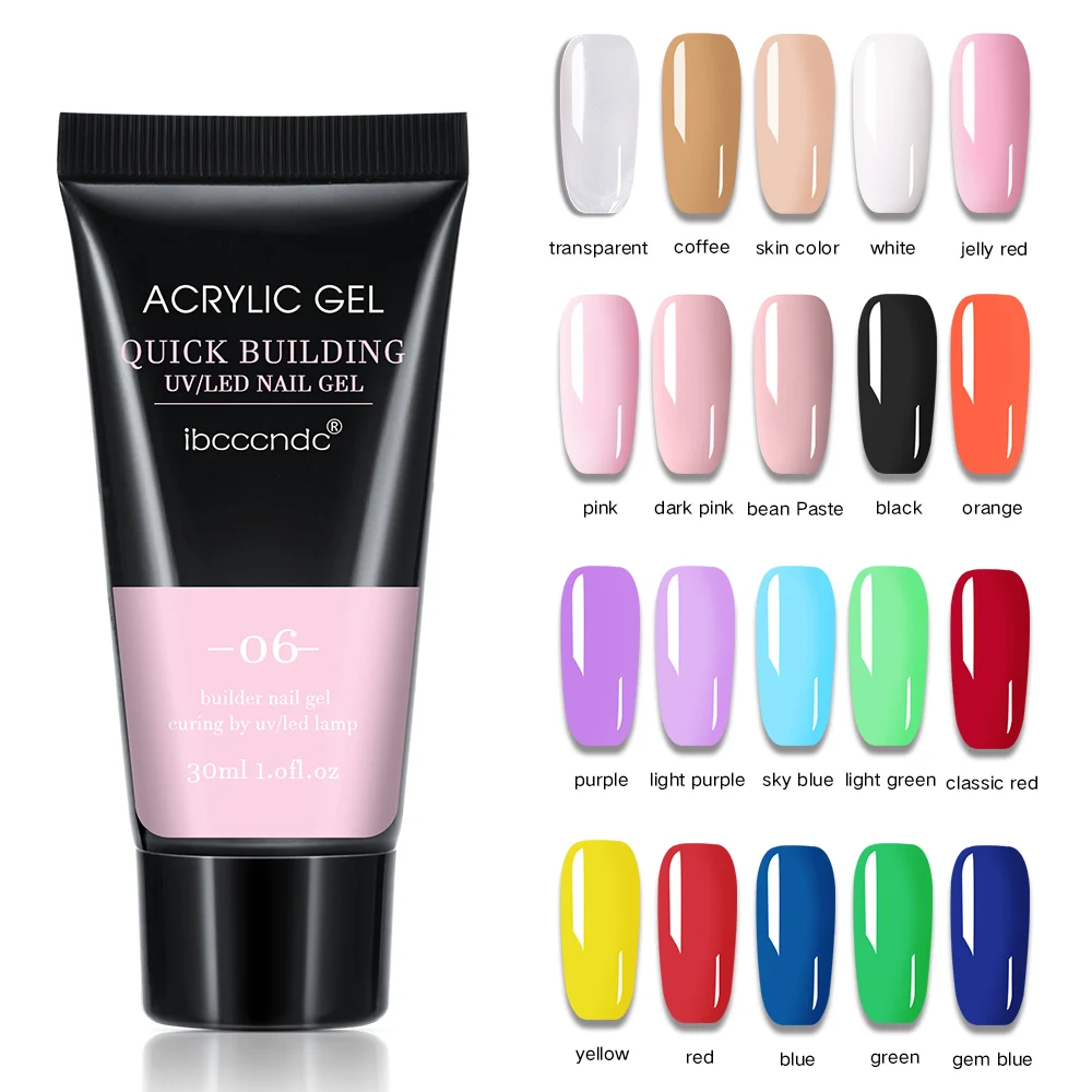 30ml Gel Poly Nail Build Nail Extension Gel Nail Acrylic Gel UV LED Quick Extension of Crystal Model Painless Crystal Glue