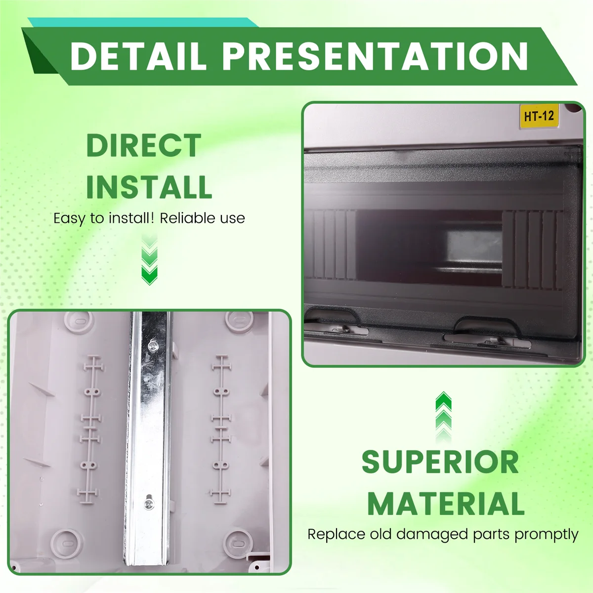 A99T HT-12 Way IP65 Mcb Breaker Box Distribution Protection Box ABS Power Electronic Din Rail Enclosure for Circuit Breaker
