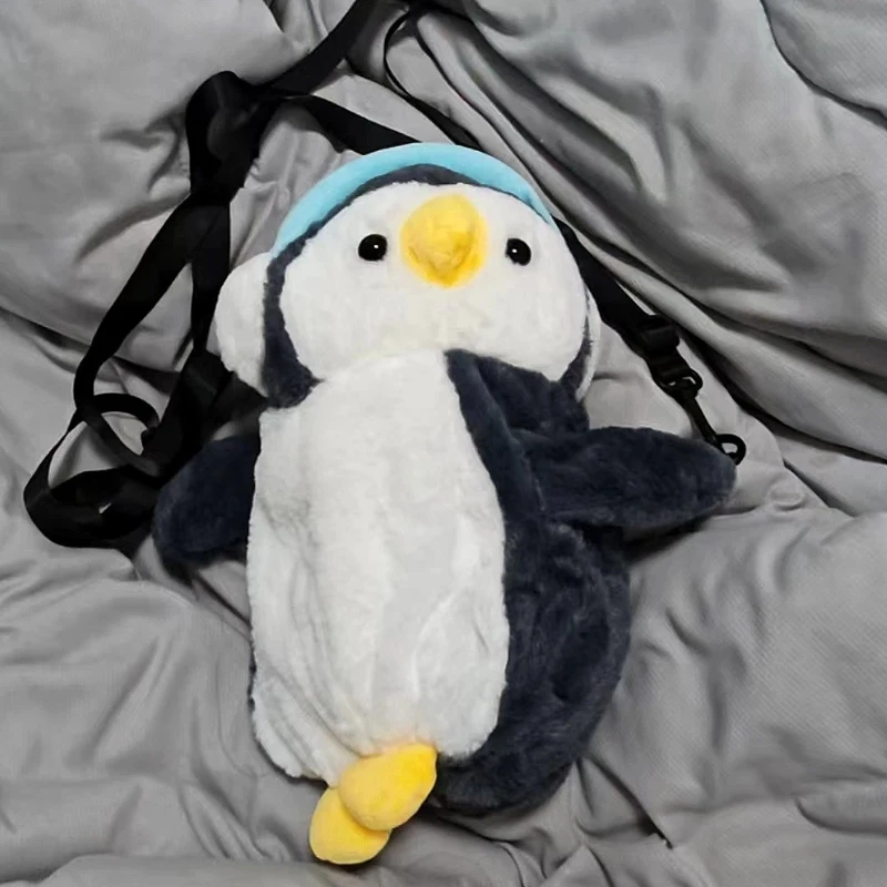 High Beauty Little Penguin Lamb Party Bag Cute Plush Bag Double Shoulder Small Fresh Backpack Doll Cross Shoulder Backpack