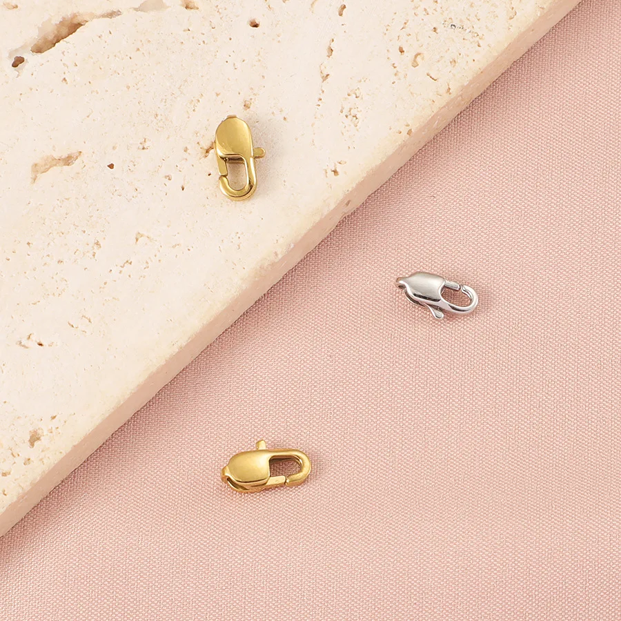 

10pcs/lot Stainless Steel Gold Color Lobster Clasps Hooks Connectors For Bracelet Necklace Jewelry DIY Making Accessories