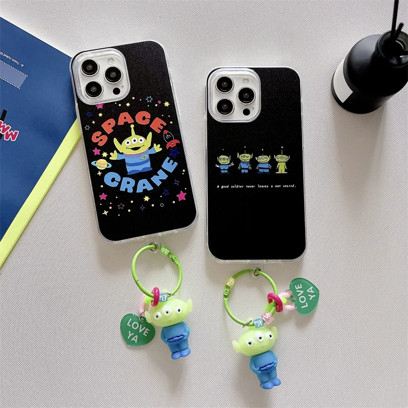 Disney Cute Alien Toy Story Cover für iPhone 15 Pro Max 11 12 13 14 3D Cartoon Space Crane Niedliche 2-in-1 Anti-Drop-Handyhülle
