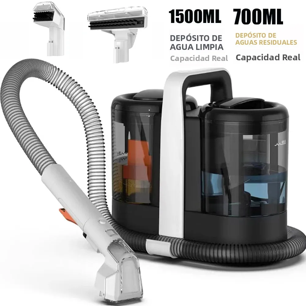 Limpiador de Manchas de 750/600/1650W, 15/17KPa, Portátil, para Tapicería, Alfombras, Telas, Limpieza Profunda de Sofás, Escaleras y Asientos de Auto