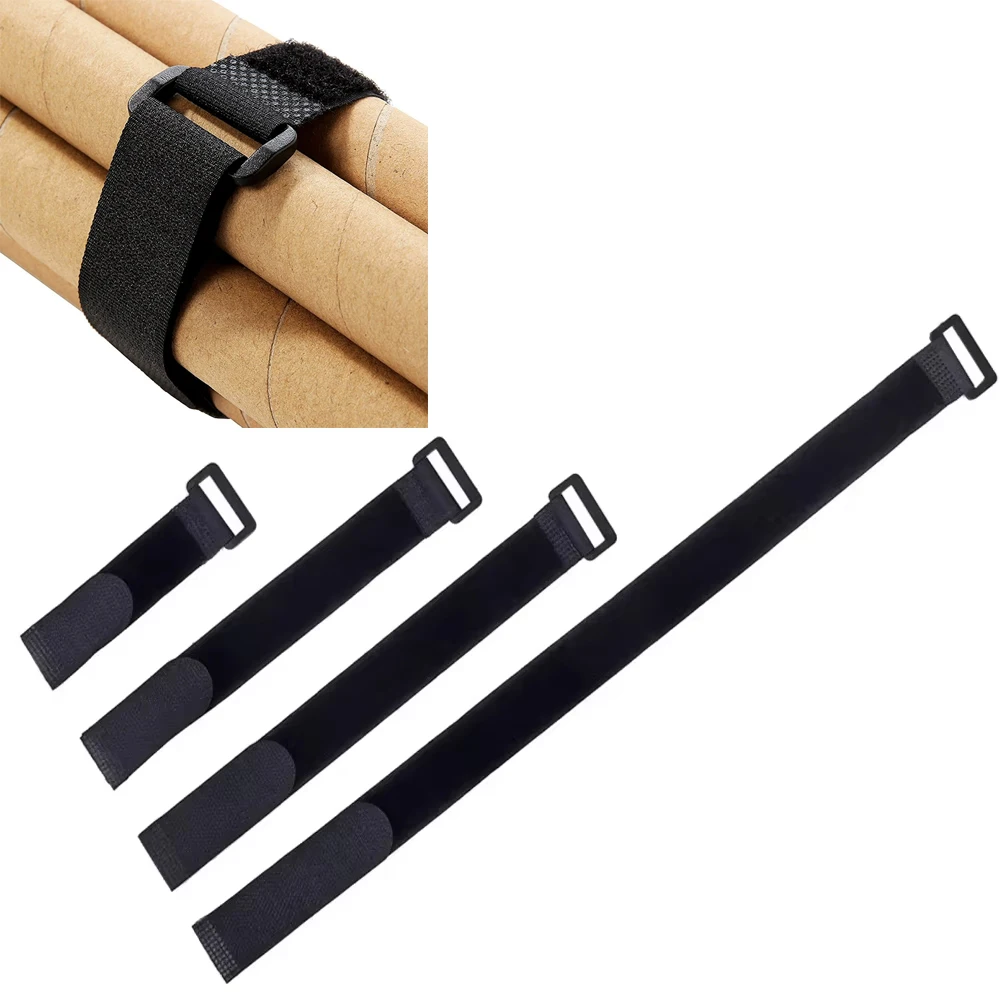10Pcs Reusable Hook Loop Nylon Straps Reverse Colored Fastening Tape Self Adhesive Cable Ties Wrap Bundle Fixed Ties