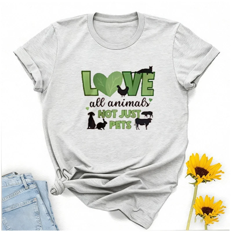 Novidade criativa dia dos namorados ir veganall animais t casal presente amante planta baseado ativismo camiseta casual regular manga curta