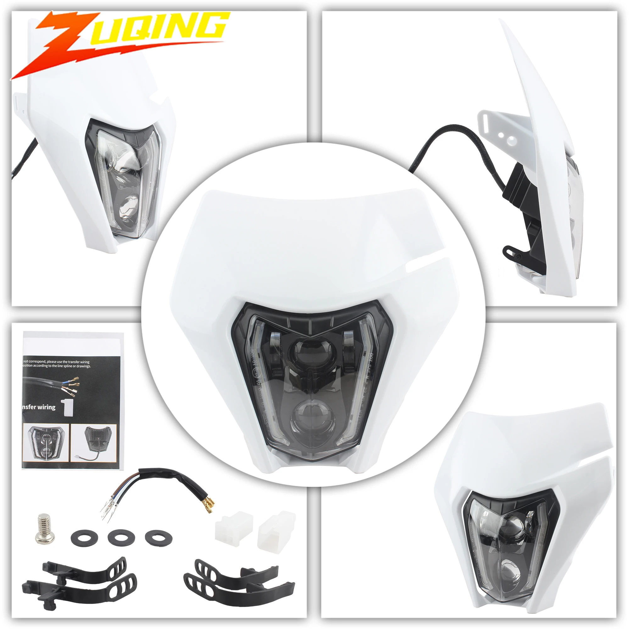 

For KTM Motorcycle LED Headlight EXC SXF XC XCF 250 350 450 500 690 Enduro R SMC-R Motocross Headlamp Hi/Lo Beam Running Lights