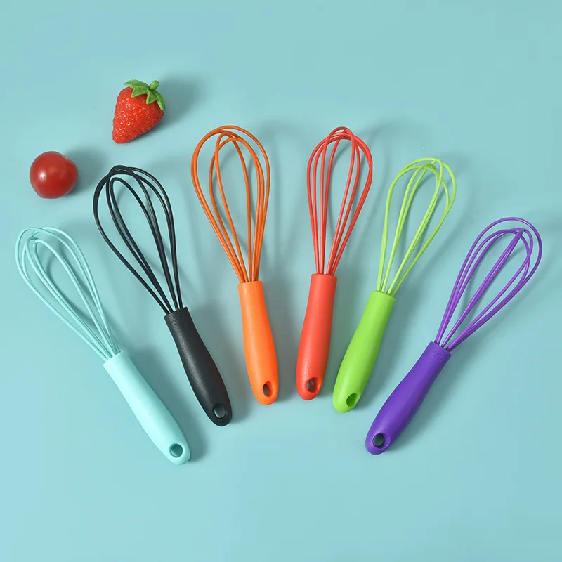 6 Inch Stainless Steel Silicone Whisk Mini Egg Whisk Cream Foam Maker Color Milk Coffee Whisk Mixer Mini Baking Tools Accessorie