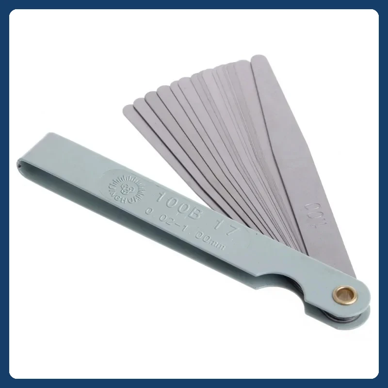 Alat Ukur Celah Metrik 0.02-1.00mm 17 Bilah Feeler Gauge Untuk Penyesuaian Katup Mesin