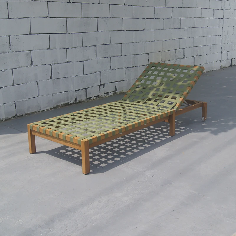 

Patio Furniture Factory Direct Wholesale Pool Beach Teak Woven Rope Sun Lounger