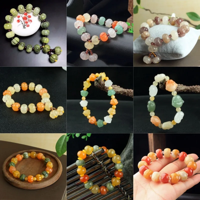 

Натуральный золотой шелковый нефритовый браслет Синьцзян Карамай золотой шелковый нефрит разноцветный браслет из тыквы из бисера модные украшения