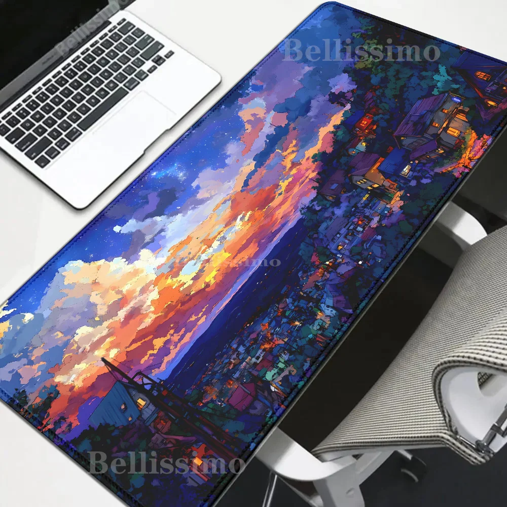Sunset Clouds Large Mouse Pad Big Computer overlock Mousepads Gaming Sky Keyboard offices accessories Gamer teclado Desk Mat