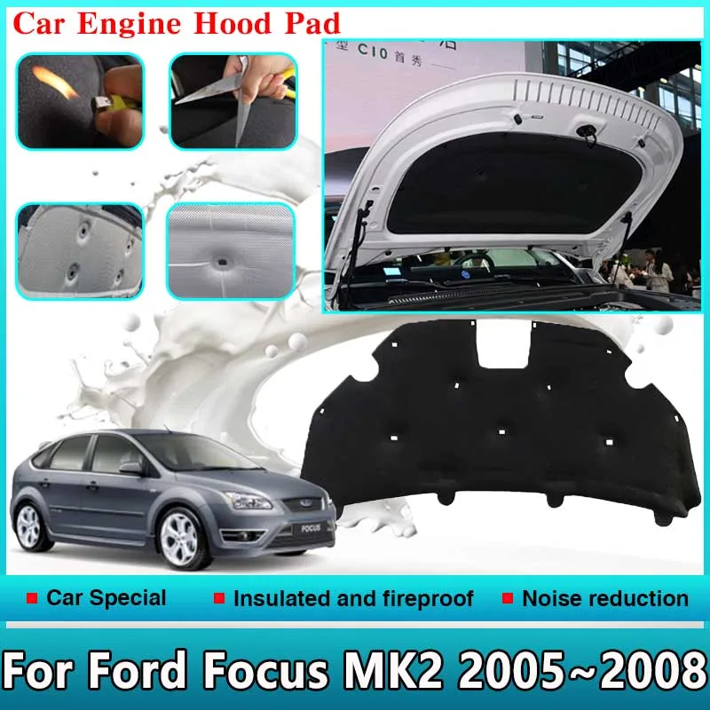 

Car Engine Hood Sound Pads for Ford Focus MK2 2005 2006 2007 2008 Car Front Heat Insulation Cotton Covers Fireproof Accessories