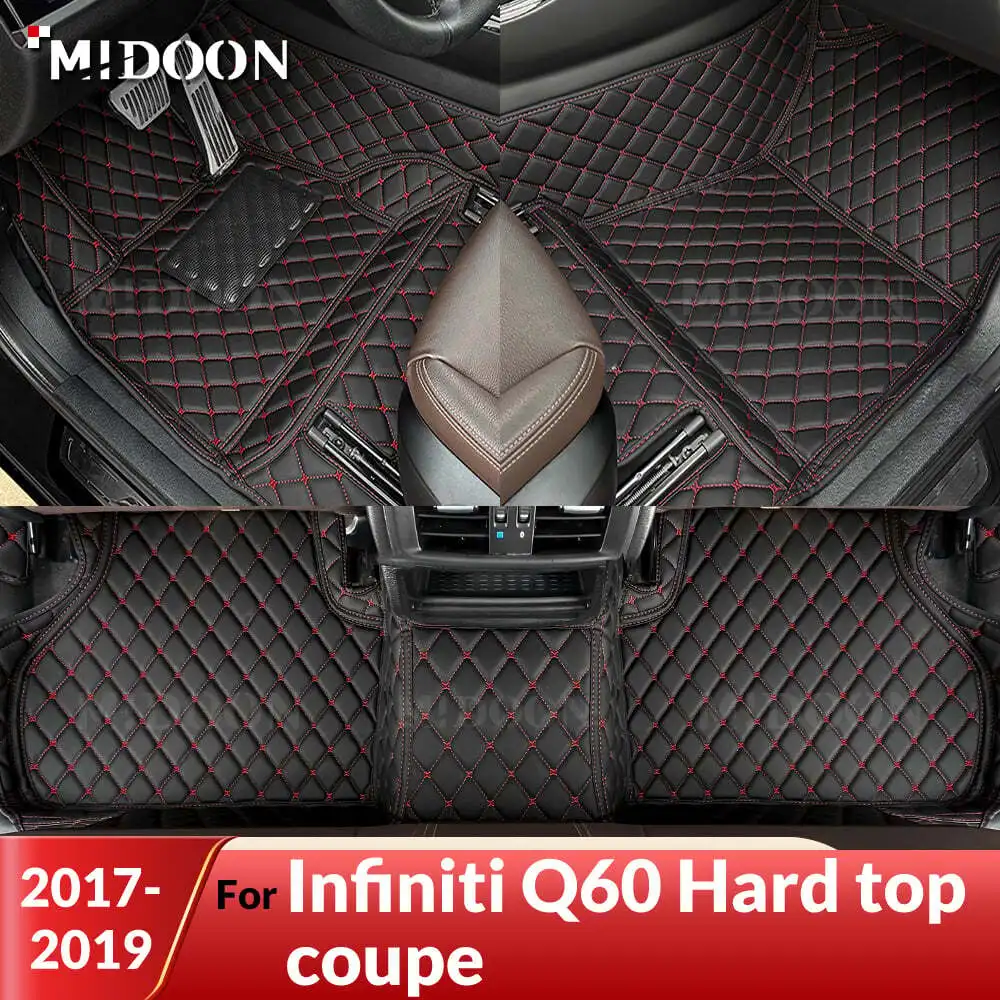

Автомобильные коврики MIDOON для Infiniti Q60 Hard top купе 2017 2018 2019, пользовательские автомобильные подушечки для ног, ковровое покрытие, аксессуары для интерьера