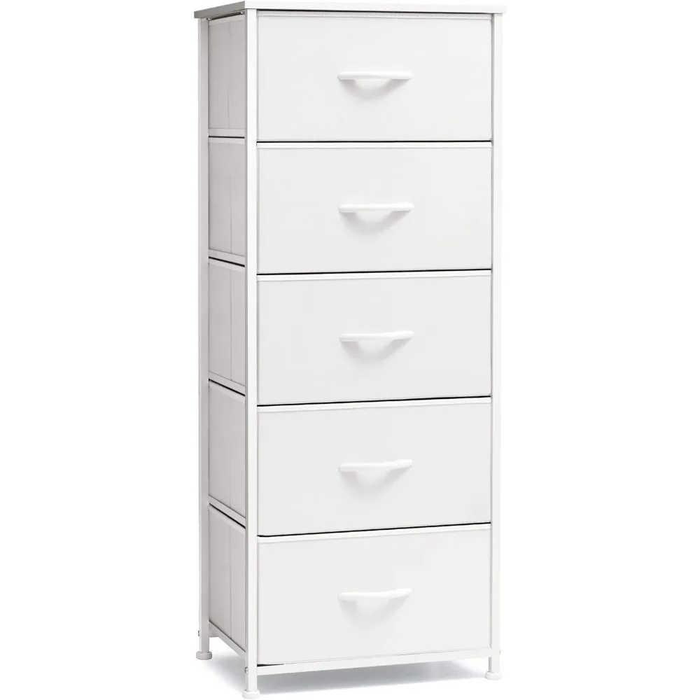 

Products Tall Dresser Vertical Storage Tower - Sturdy Steel Frame, Wood Top, Easy Pull Fabric Bins - Organizer Unit for Bedroom