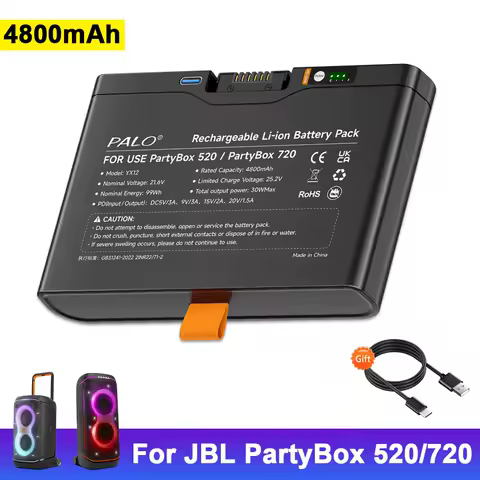 4800mAh Rechargeable battery For JBL PartyBox Stage 520/720 Spare Battery 21.6V Battery For PartyBox 520/720 Portable Speaker