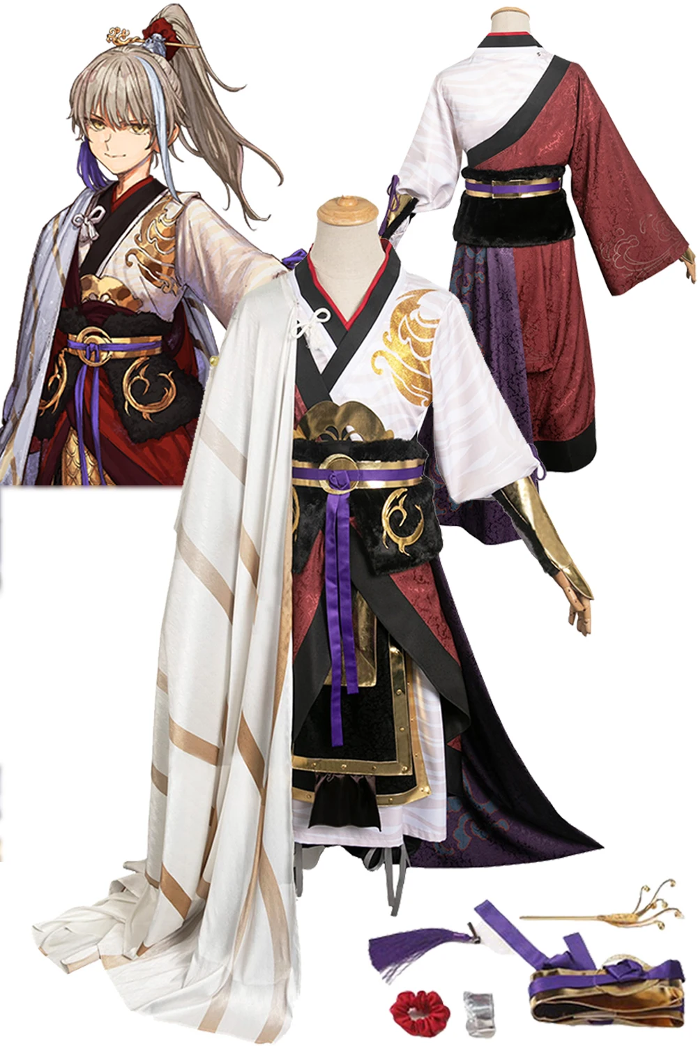 

Zhou Yu Cosplay Fantasy Anime Game Fate/Samurai Remnant Costume Outfits Roleplay Male Men Adult Halloween Carnival Party Suit