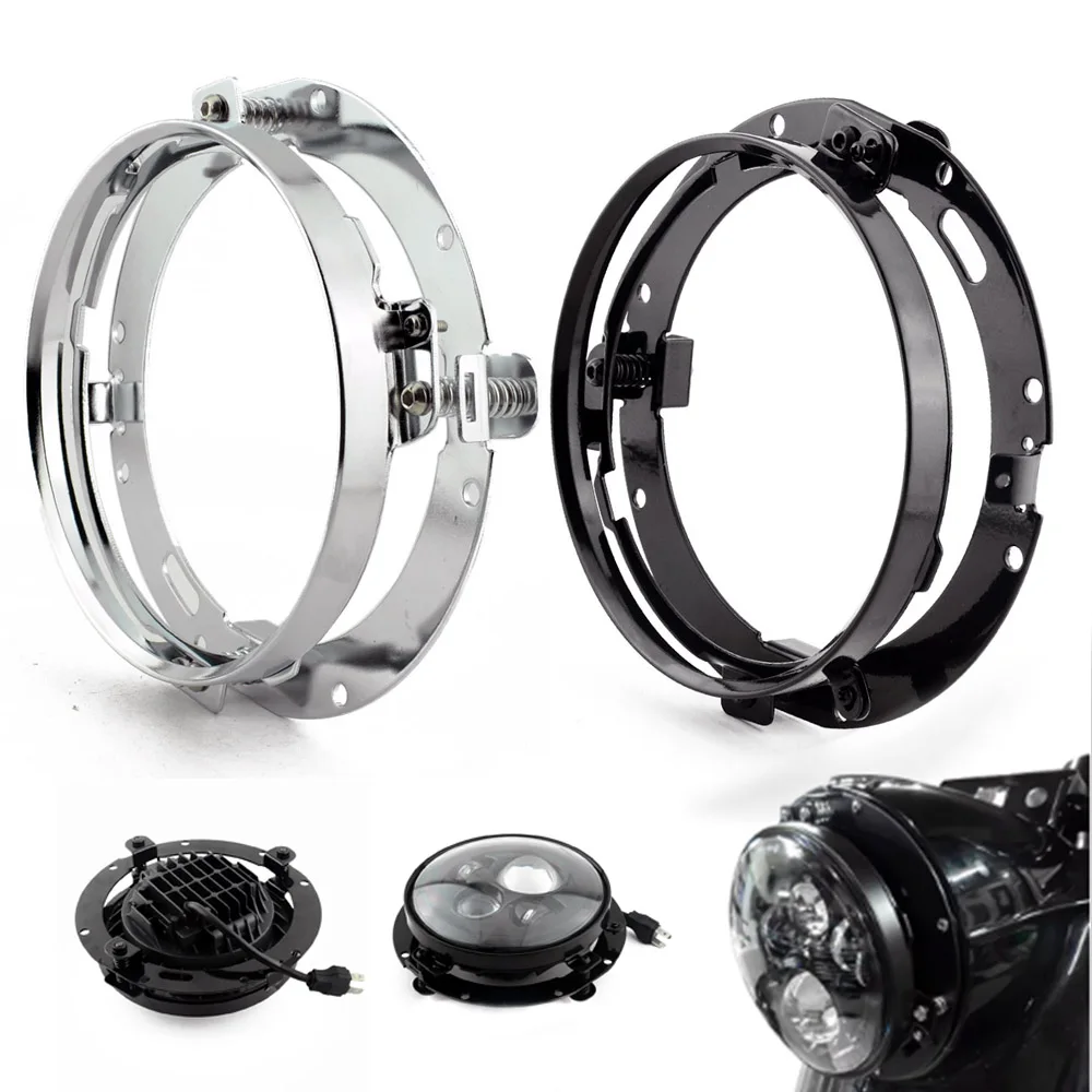 7inch Motorcycle LED Headlight Mounting Bracket Round Ring Headlamp Mount Lamp Holder Brackets For Harley Jeep Wrangler