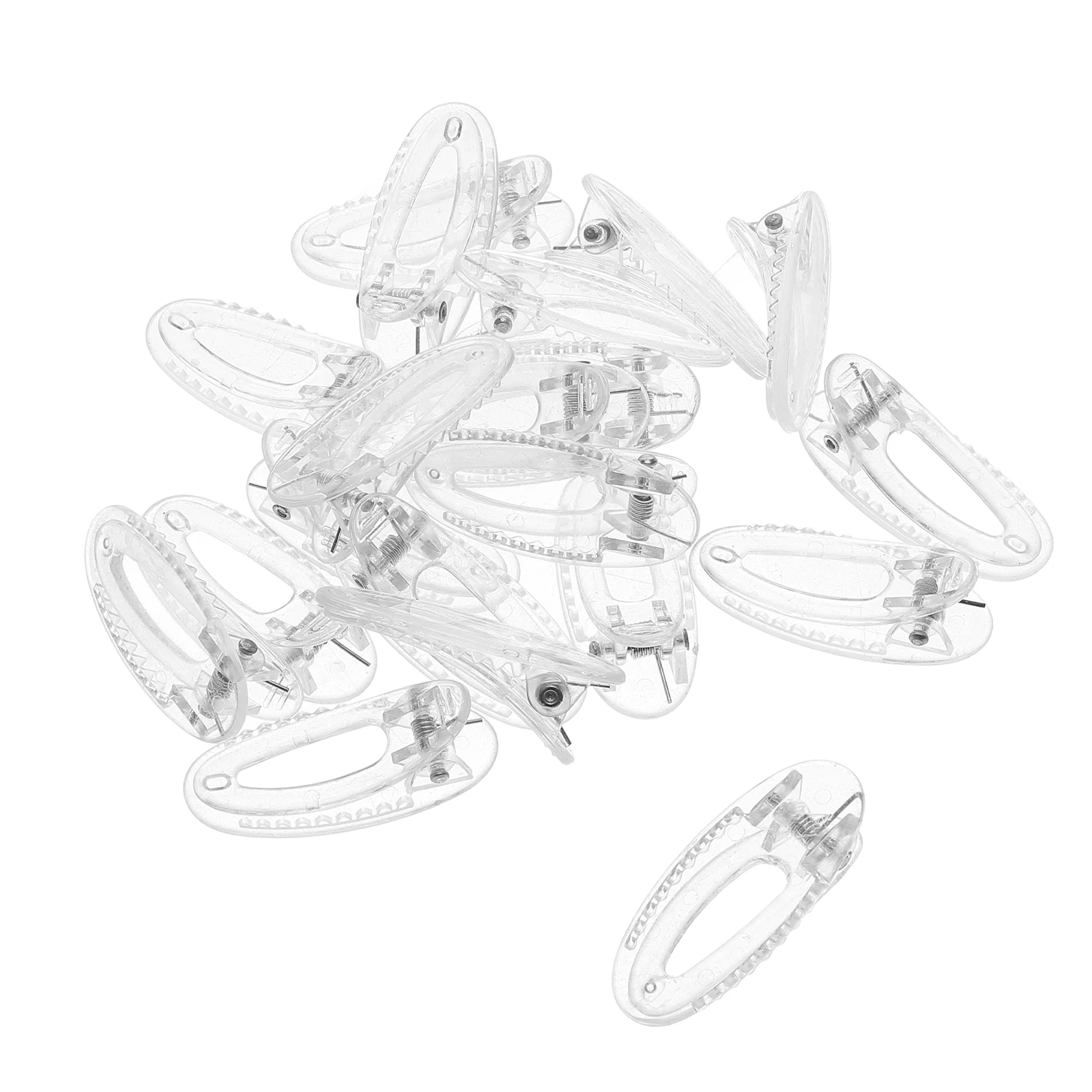 

20Pcs Small Transparent Oval Hair Clips 4cm Cute Secure No-Slip Duckbill Snap Hairpins for