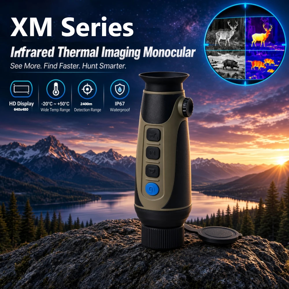 LONGOT Handheld Thermal Imaging Device Single Tube 2400M Distance Measurement IP67 Waterproof for Outdoor Forest Searc