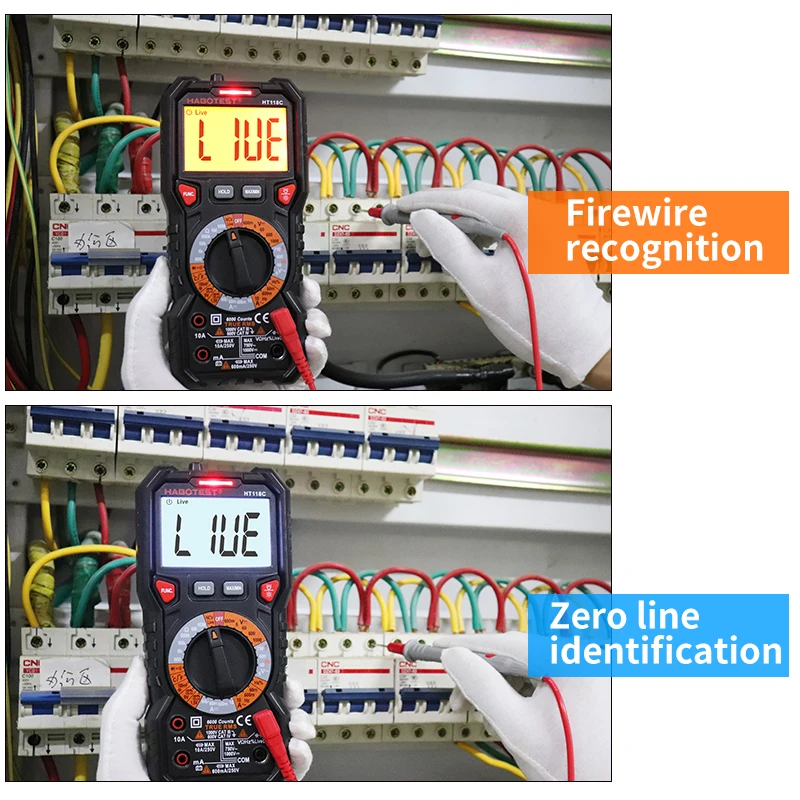 HT118 Professional Digital Multimeter AC/DC Voltage Ammeter True RMS Auto Range Multimetro Capacitance Meter Electrician Tester