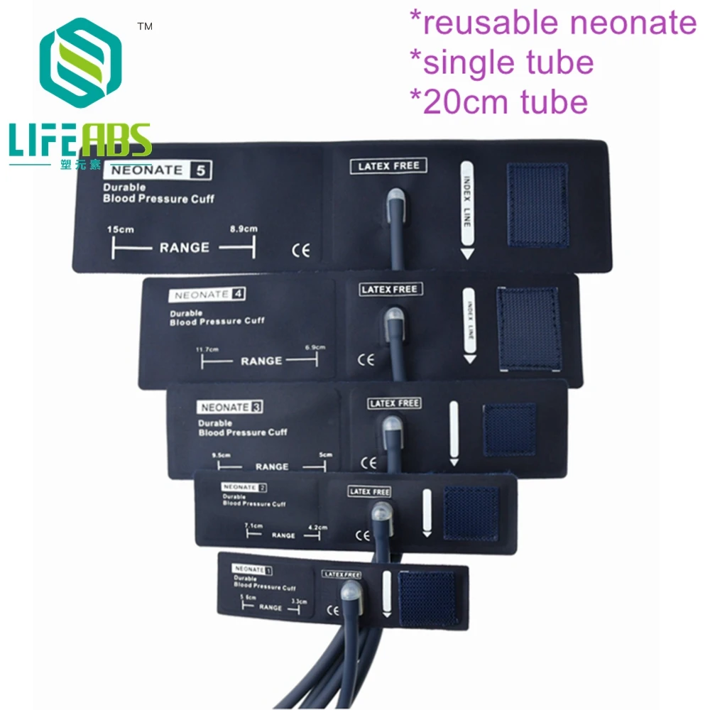 5 Rozmiar mankietu wielokrotnego użytku dla noworodków Wymienne mankiety Nibp dla noworodków Pojedynczy wąż Nylon Tpu do monitora pacjenta noworodkowego