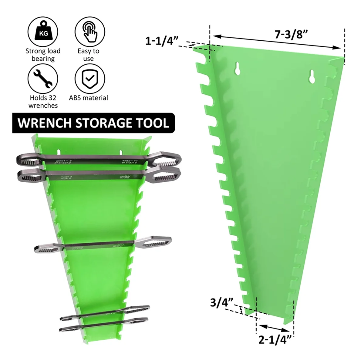Organizador de llaves de 16 rejillas, estante de almacenamiento de llaves, soportes de herramientas para llaves de plástico, soporte para llaves de 6-24mm, 2 uds.