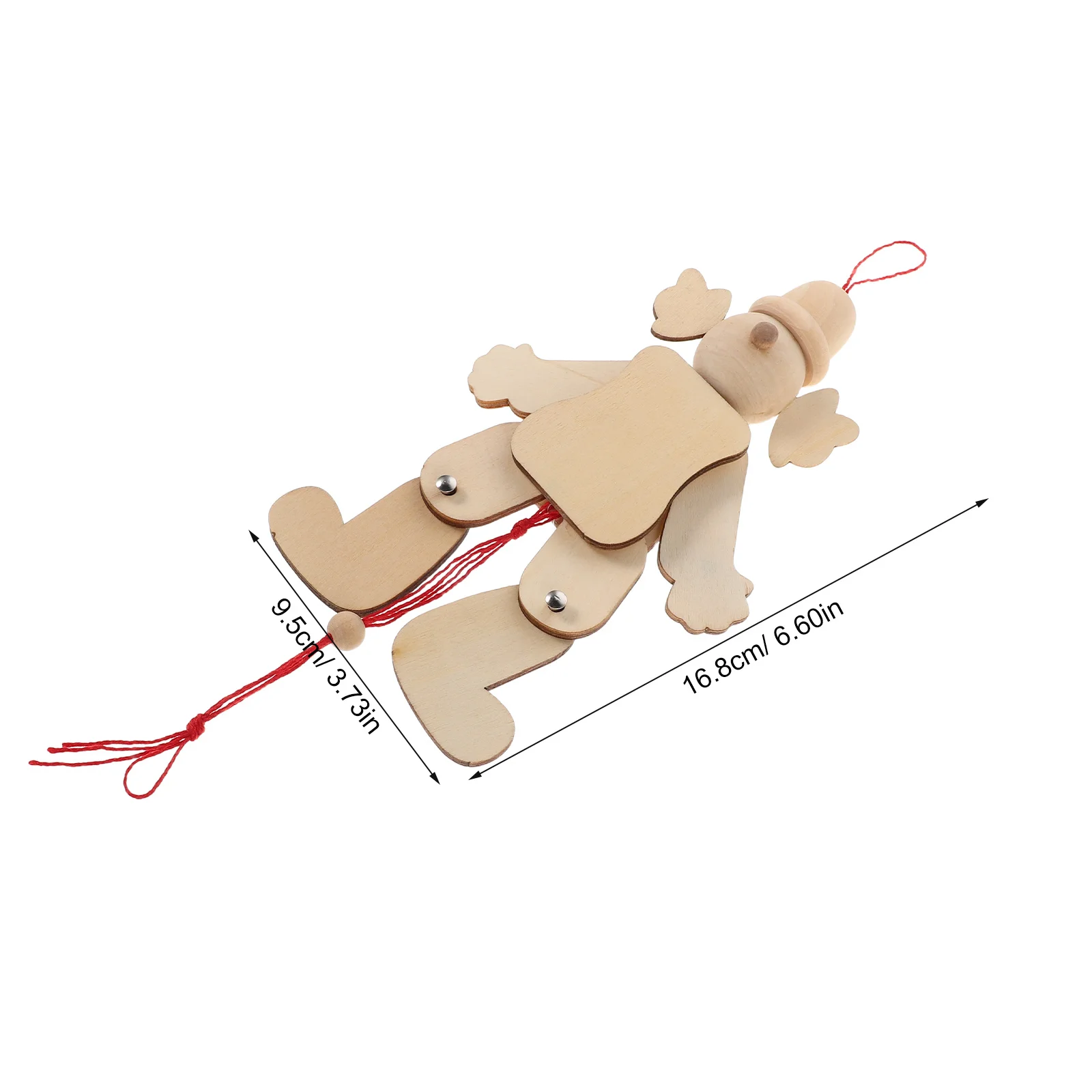 Marionetas de payaso con cuerda de madera sin terminar, manualidades DIY para niños pequeños, portátiles, sin necesidad de energía, marionetas de juego creativas en cuerdas, 6 uds.