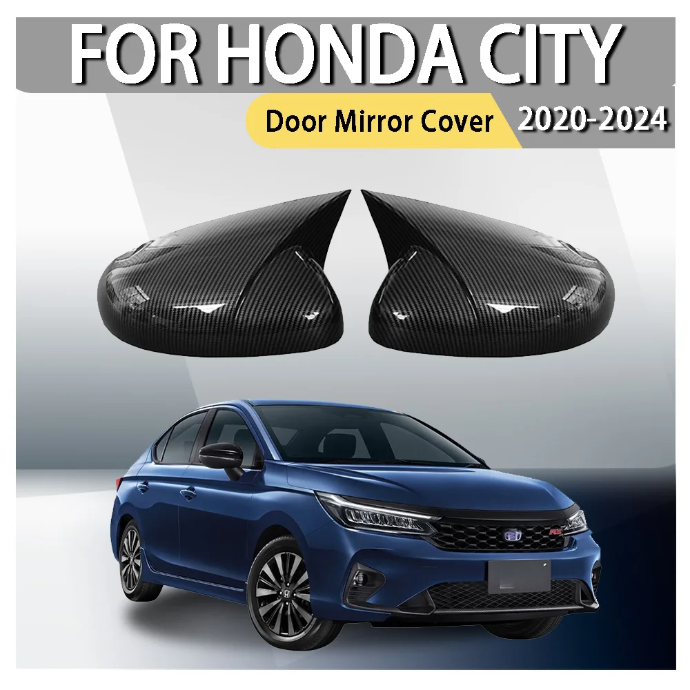

Bull-Horn Door Mirror Cover For Honda City 2020 2021 2022 2023 2024 Car Decoration Cars Accessories Car Styling ABS Plastic