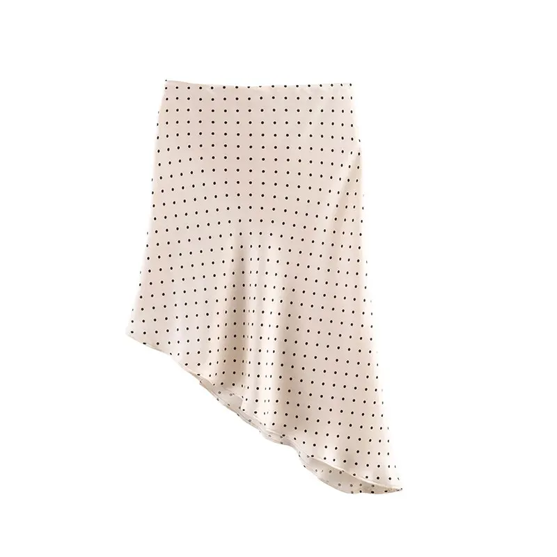 TFAFXY 2026 Spring New Women's Chic Polka Dot Printing Skirts Fashion Asymmetry Elegant Holiday Casual Skirts