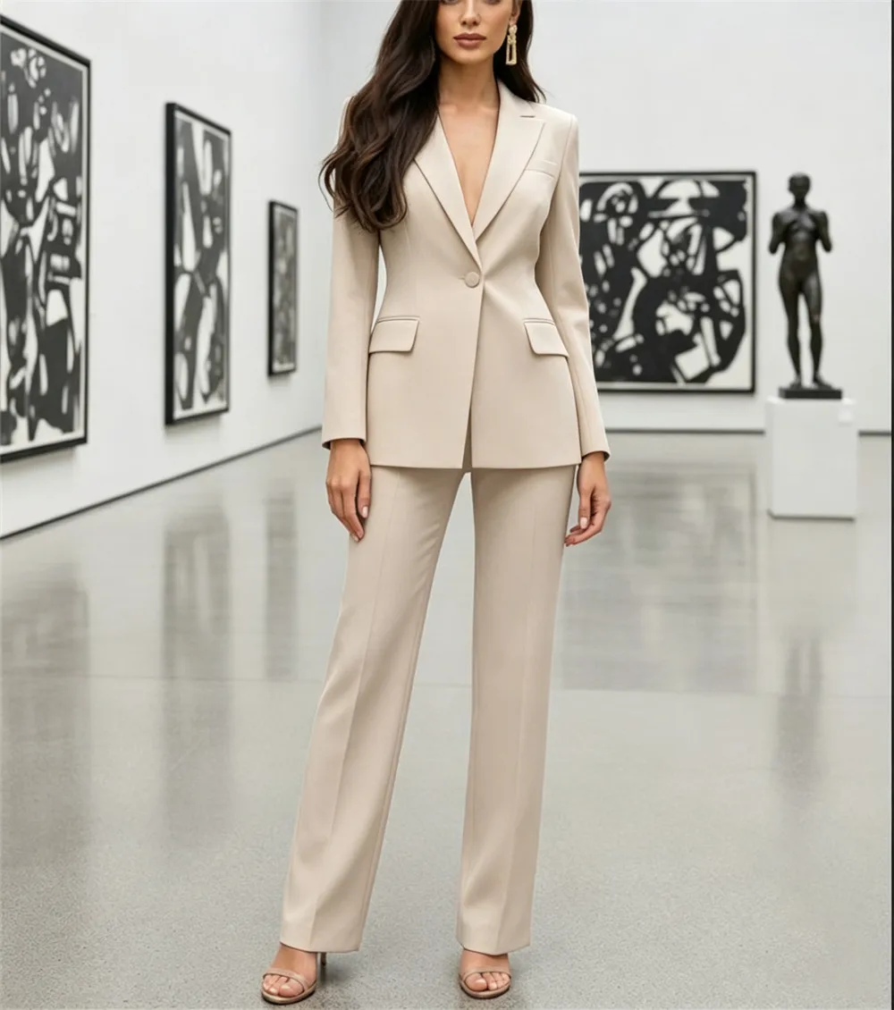 

New Women's Suits 2 Pieces Tailor Made Pantsuit Slim Fit Formal Business Wear Office Suit Wedding Outfit (Jacket+Pants)