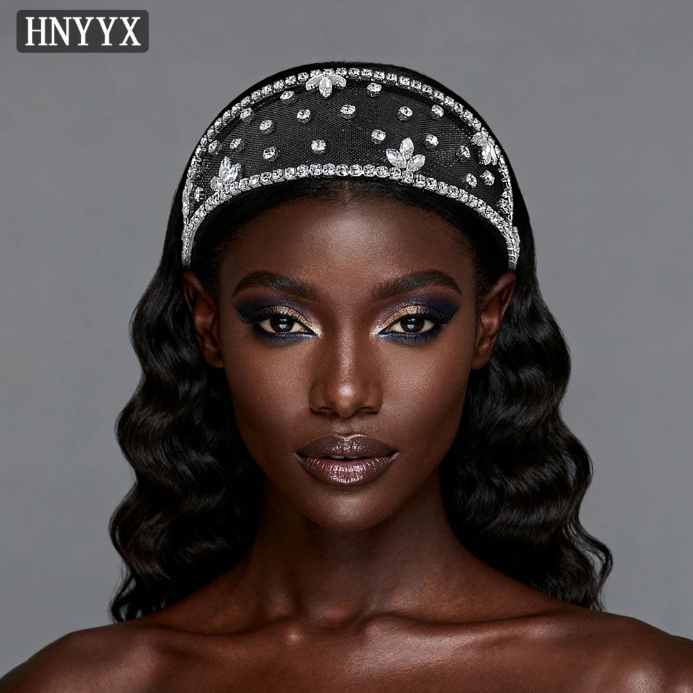 

HNYYX Daily Dating Party Hair Accessories for Women Shiny Rhinestone Hair Hoop for Girls Wide Mesh Headband Luxury Headwear A398