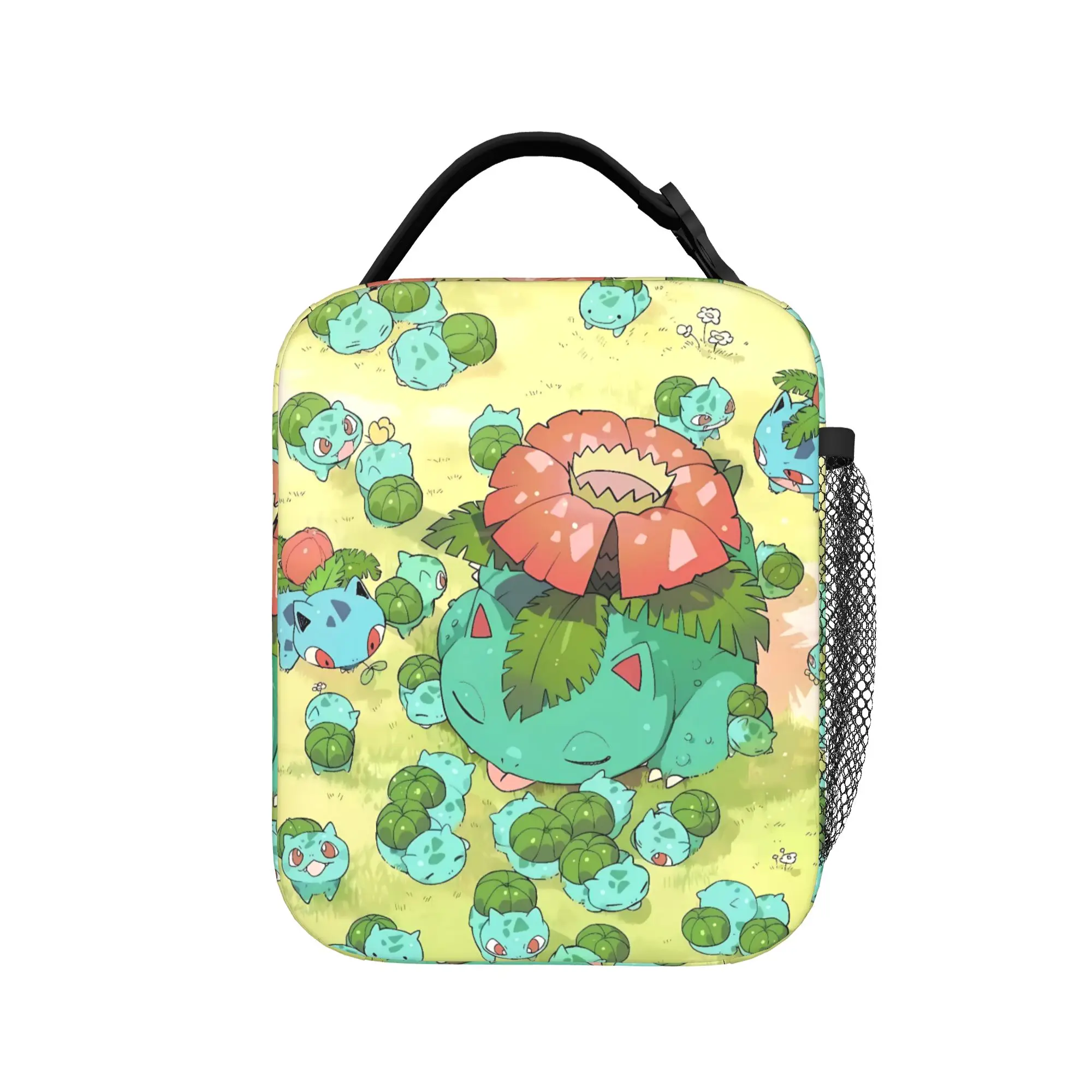Bulbasaur Group Anime Lunch Bag School Portable Lunch Box For Girls  Oxford Designer Cooler Bag