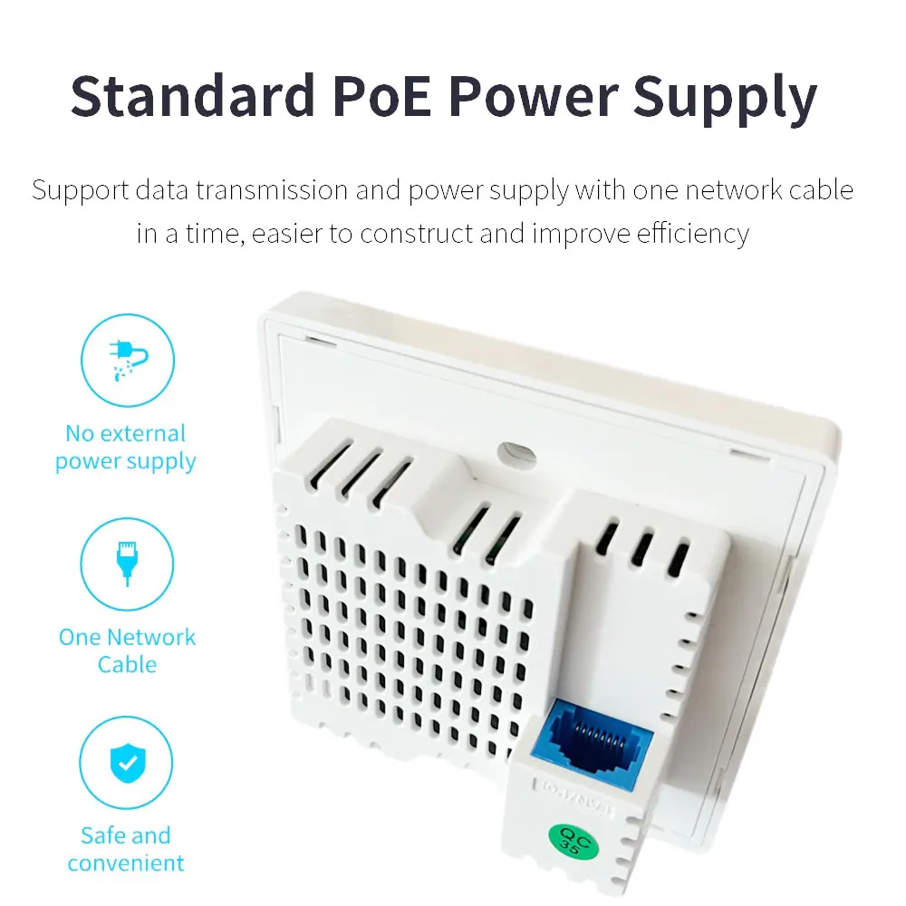 AX3000 Dual-band AP WIFI 6 Wireless In-Wall Access Point Panel Gigabit Seamless Roaming MU-MIMO PoE Powered Dual Radios 2.4G&5G
