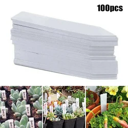 100PCS White Waterproof Plant Labels Plastic Garden Labels For Planting Nursery Seedling Tray Markers DIY Garden Decorating Tool