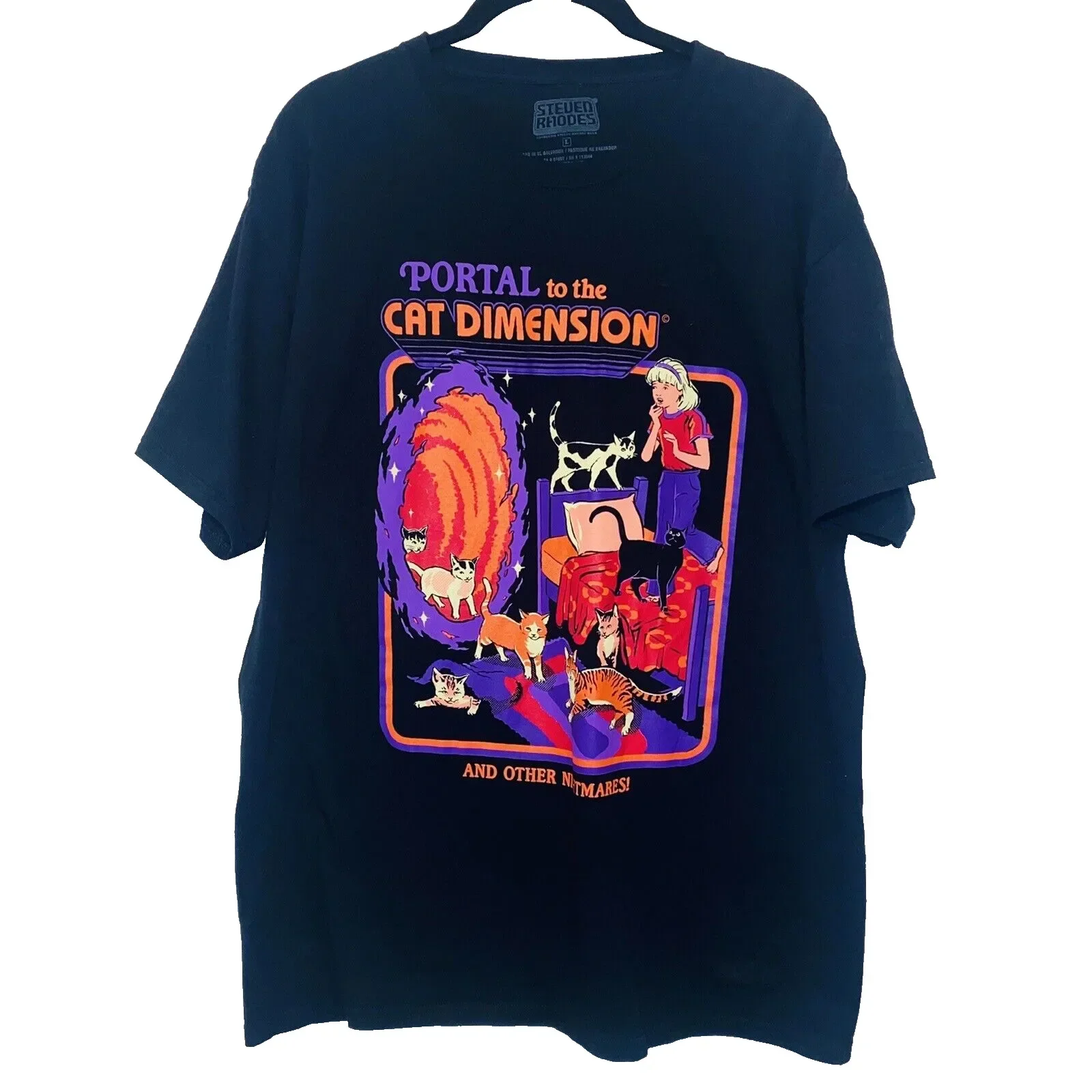 

Steven Rhodes Size Large "Portal to the Cat Dimension" T-Shirt