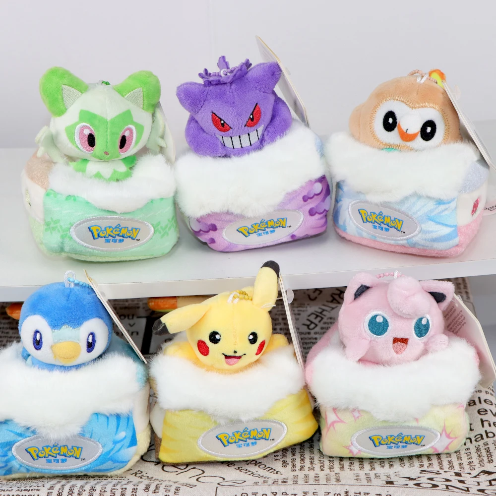 original-pokemon-chaveiros-de-pelucia-kawaii-igglypuff-piplup-rowlet-sprigatito-gengar-pikachu-anime-pingentes-de-pelucia-brinquedos-presentes-criancas