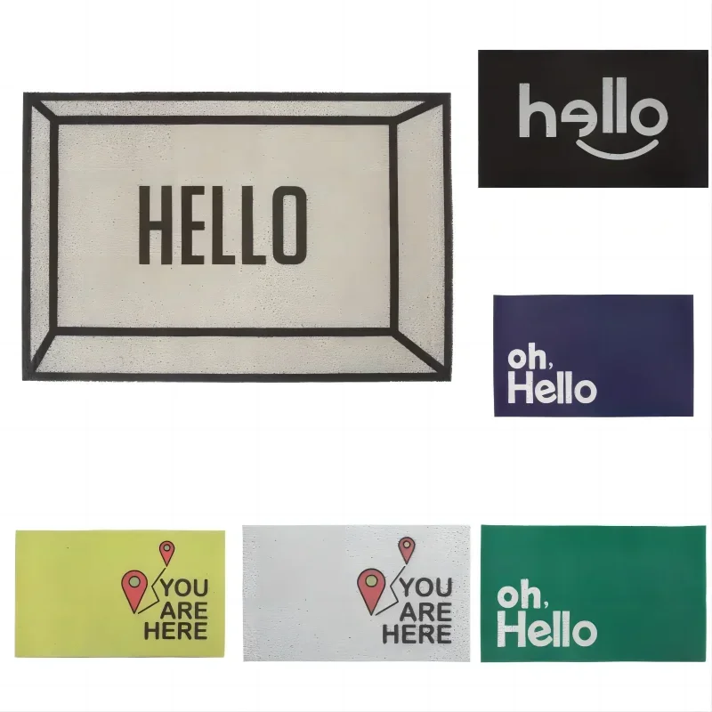 Diatom Mud Door Mat Letter Hello Printed Bath Mat Super Absorbent Drying Footpad Non Slip Kitchen Shower Rug Home Decor Laundry