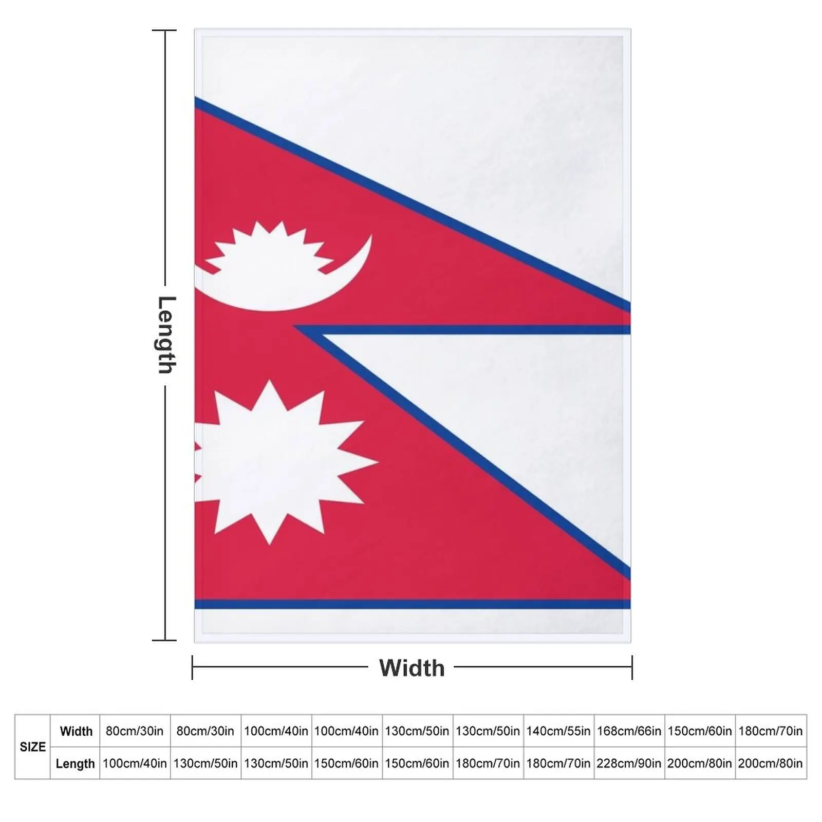 Superb Flag Of Nepal and its red and white colors. Throw Blanket Bed Fashionable Beach Tourist Blankets