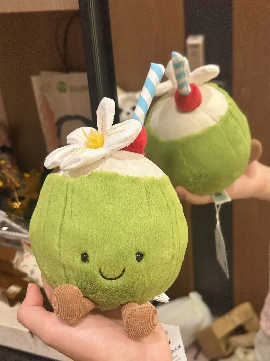 

For Jelly Cat with tags Summer New Product Fun Coconut Green Plush Doll With Gift Box Home Decoration Holiday Gift