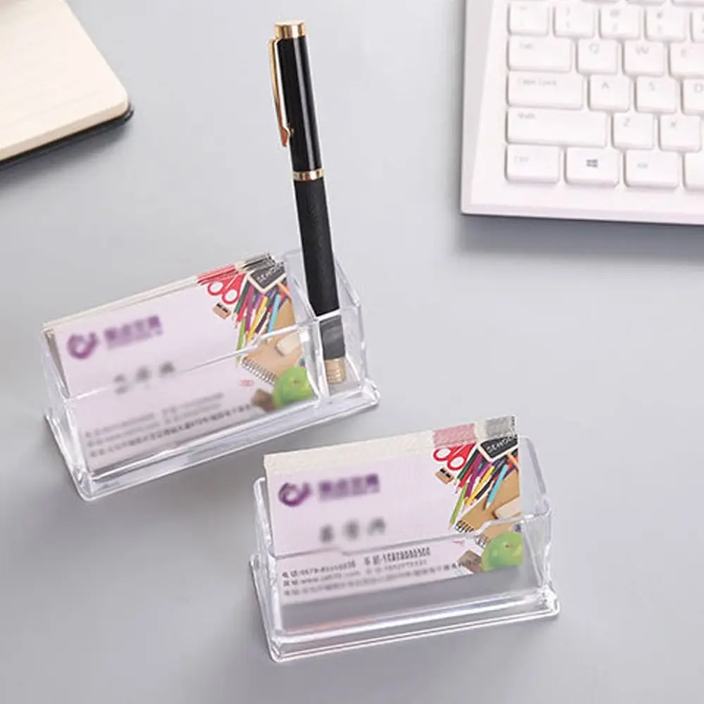 Acrylic Desktop Shelf Box Durable Location Card Organizer Creative Storage Box Transparent Display Stand Office