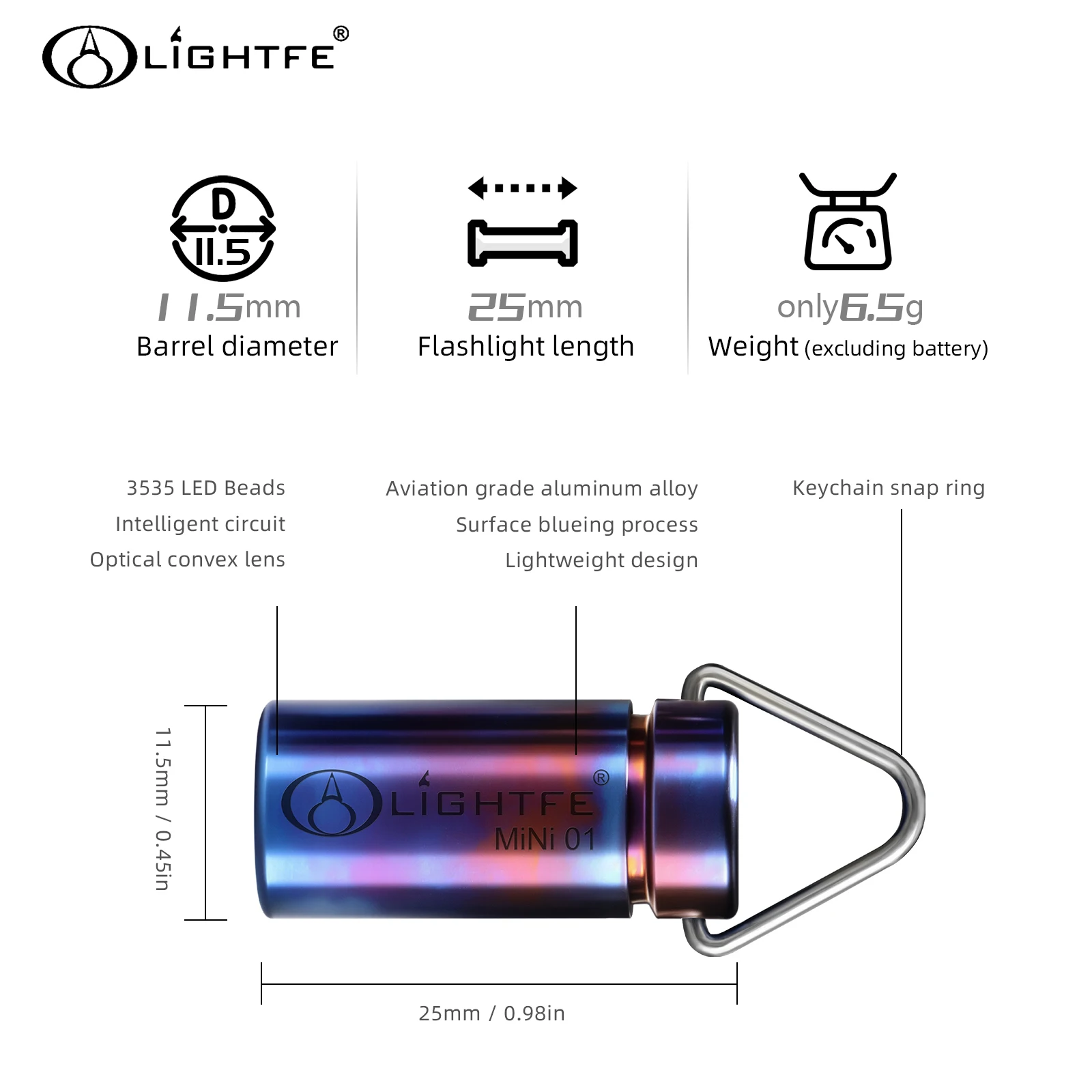 Aviation Titanium Alloy Waterproof Flashlight Outdoor Survival Tool LED Pocket Keychain Mini Light for Camping Fishing Hike ﻿