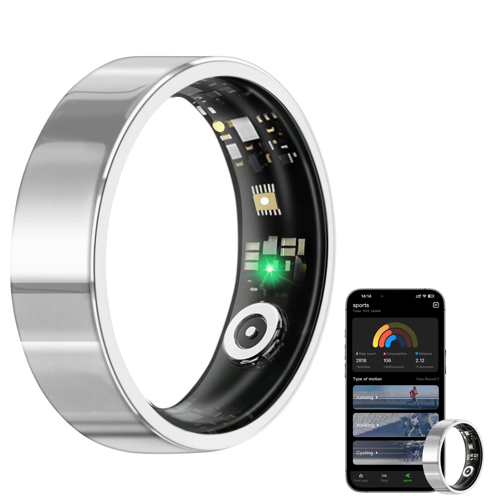 S10 المرأة رقيقة الذكية حلقة جهاز تعقب للياقة البدنية معدل ضربات القلب الأكسجين مراقبة دورة الحيض لا التطبيق الاشتراك سبيكة