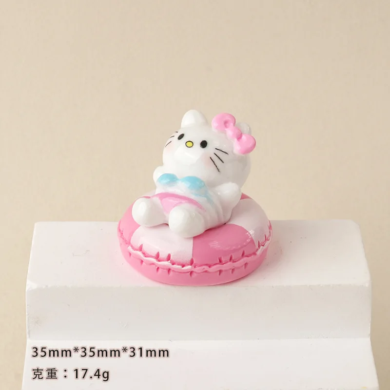 

3D Floating Cat Cream-Coloured Gel Hair Clip Shoe Buckle Keyring Pendant Small Accessories