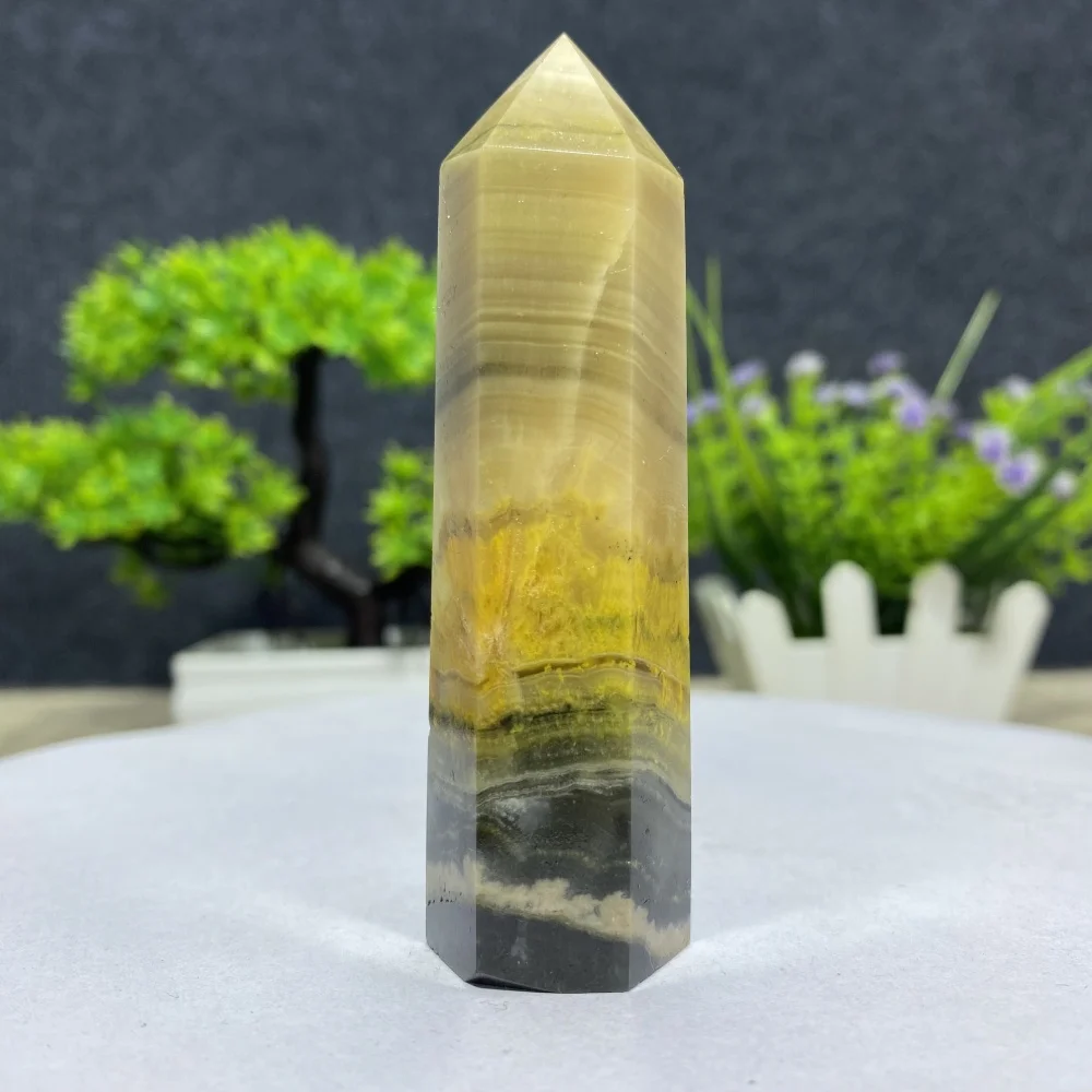 Natural Crystal Bumblebee   Jasper Tower Quartz Wand Mineral Specimen Rare Gem Chakra For Healing  Home Decoration Gift Stone