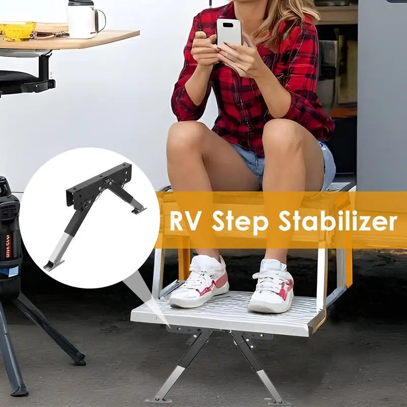 RV Stabilizer Jacks Foldable RV Stairs Solid Ground Support Jacks Heavy Duty RV Stabilizing Supplies For Outside Daily Traveling