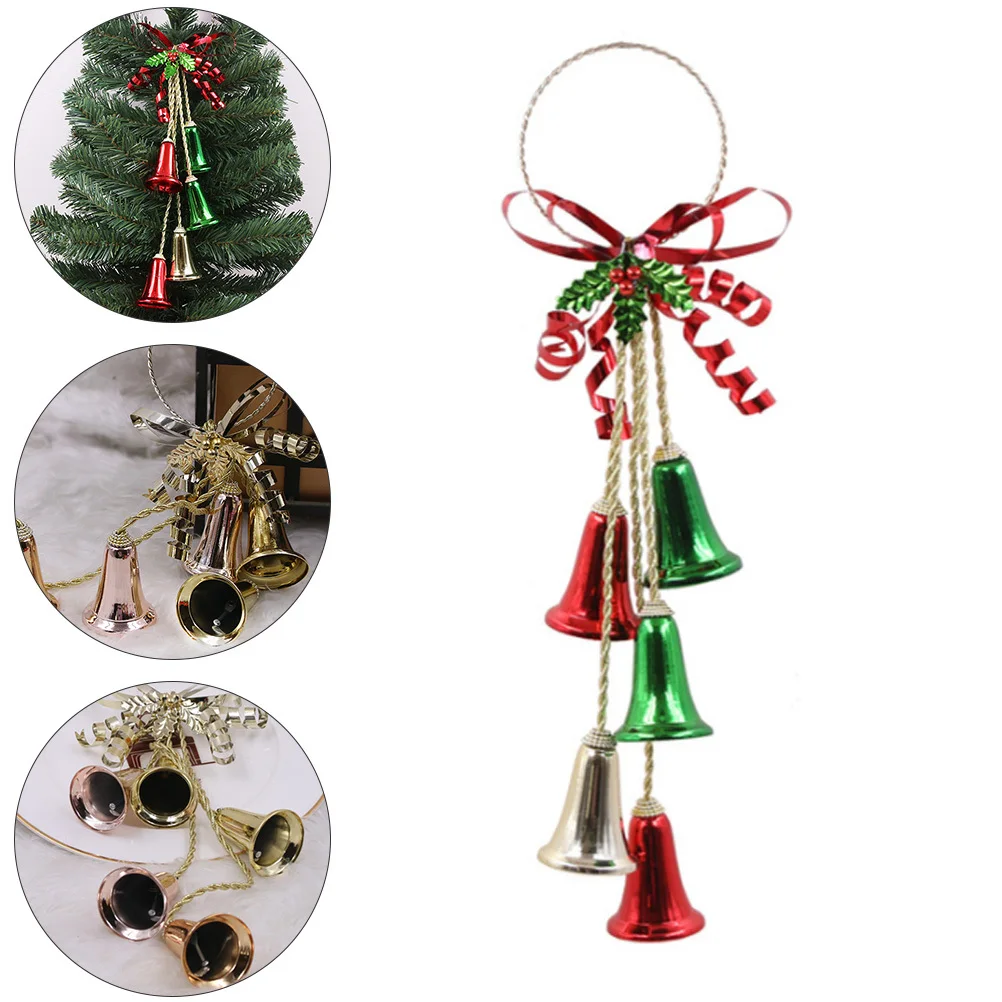 

1 pc Iron Art Bell String Christmas Tree Hanging Decor Bright Electroplating Smooth No Sticking Edge Ringing Sound Xmas