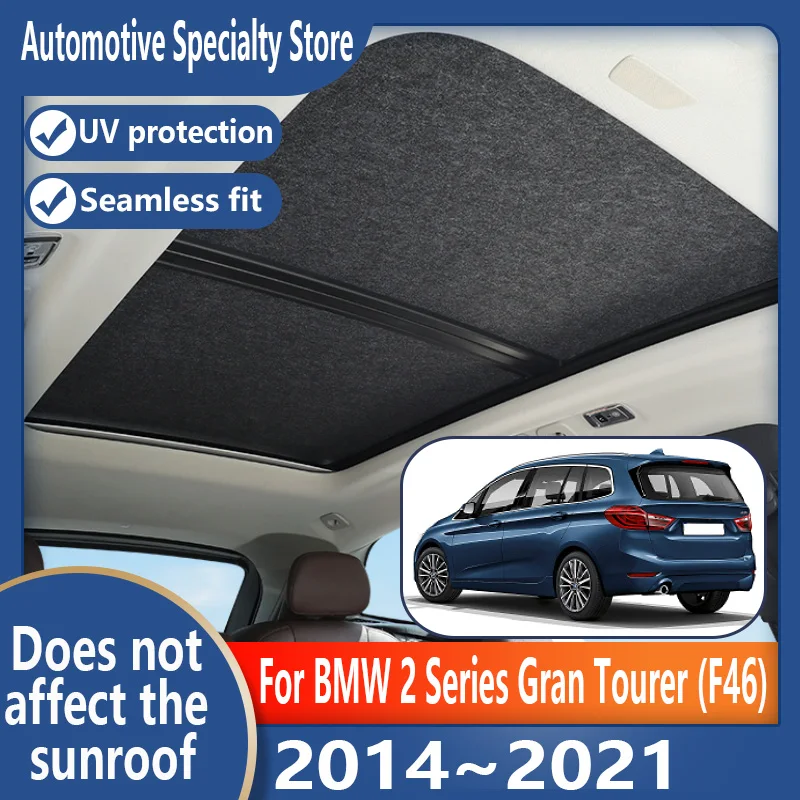 For BMW 2 Series Gran Tourer 2014~2021 20 Car Sunroof Insulation Roof Visor Electrostatic Adsorption Suede Fabric Sun Protection
