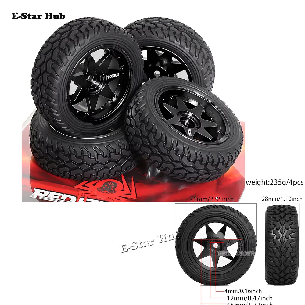 

4PCS 75mm 1/10 RC Drift on-road Wheels Hard Pattern Tyre for Traxxas D4 HSP HPI Sakura TT01 Tamiya Drifting RC Car