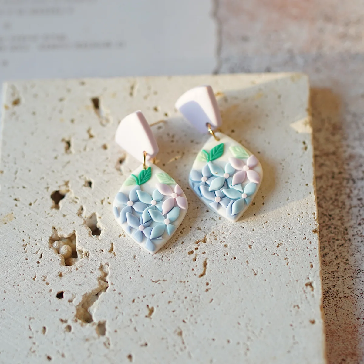 Floral Romantic Multi-Shaped Dangle Earrings Set Trendy Fashion Polymer Clay Women\'s Accessory for Beach Holiday Wear Gifts